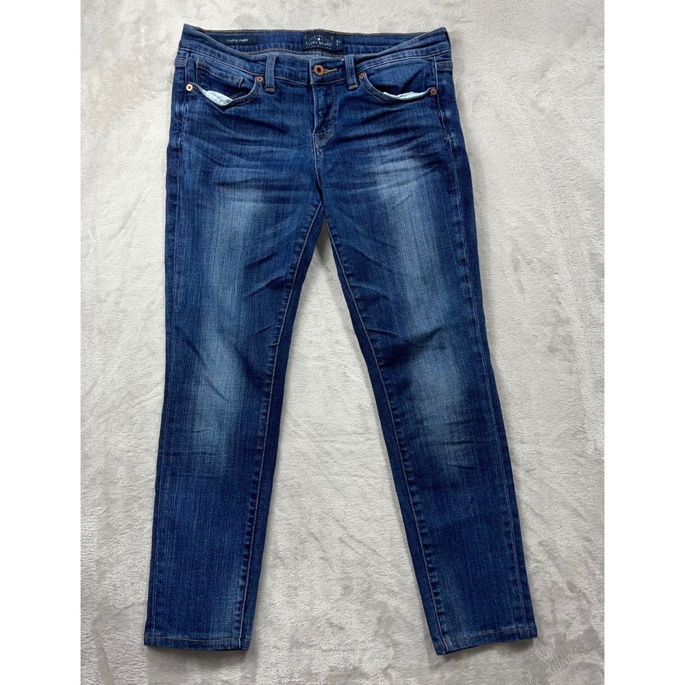 Lucky Brand Charlie Skinny Jeans Women 8/29 Blue Dark Wash Stretch Denim